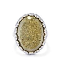 Drusy Pyrite Ring in Sterling Silver 25cts