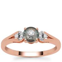 Lehrer TorusRing Montana Sapphire Ring with Diamond in 18K Rose Gold 0.50ct