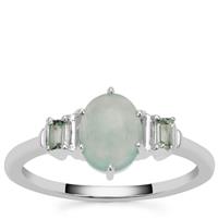 Gem-Jelly™ Aquaprase™ Ring with Green Sapphire in Sterling Silver 1.40cts