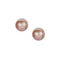 Naturally Lavender Cultured Pearl Earrings in Sterling Silver (10.50mm)