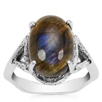 Canadian Labradorite Ring in Sterling Silver 6cts