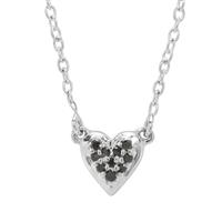 Black Diamonds Necklace in Sterling Silver 0.06ct