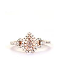 0.58ct Pink & White Diamond 14K Rose Gold Ring 