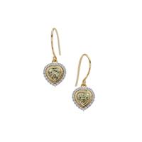 Csarite® Earrings with White Zircon in 9K Gold 1.30cts