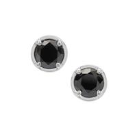 Black Diamond Earrings in Sterling Silver 1.10cts