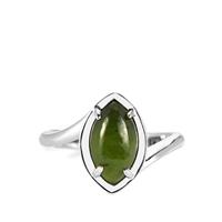 Nephrite Jade Ring in Sterling Silver 2.72cts