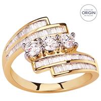 Diamond Ring in 9K Gold 1cts