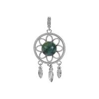 Emerald Dream Catcher Pendant in Sterling Silver 2.63cts