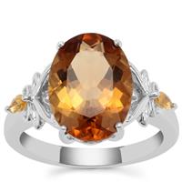 Umba River Scapolite Ring with Diamantina Citrine in Sterling Silver 4.80cts