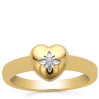 White Zircon Ring in Gold Plated Sterling Silver