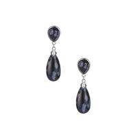 Snowflake Obsidian Earrings in Sterling Silver 9.25cts
