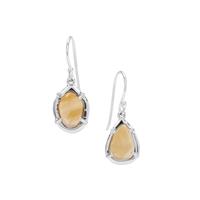 Organic Shape Diamantina Citrine Earrings in Sterling Silver 7.65cts