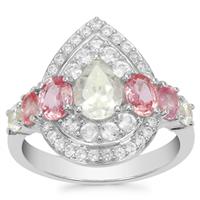 Ratanakiri Zircon Ring with Pink Sapphire in Sterling Silver 3.35cts
