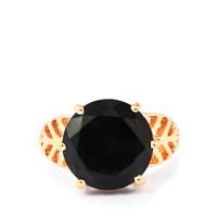 Black Spinel Ring in Two Tone Gold Plated Sterling Silver 10.50cts