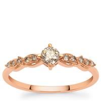 Golden Ivory Diamonds Ring in 9K Rose Gold 0.35ct