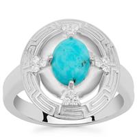 Gems TV Sleeping Beauty Turquoise and Tanzanite silver ring by Gemporia TGGC GemsTV 