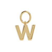 Molte W Letter in Gold Plated Sterling Silver