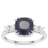Bharat Sapphire Ring with White Zircon in Sterling Silver 3.23cts