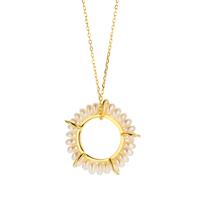 Kaori Cultured Pearl (4.50mm) Necklace in Gold Tone Sterling Silver