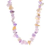 Rose Quartz, Rio Golden Citrine Endless Necklace with Bahia Amethyst 254.50cts