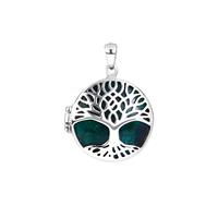 Chrysocolla Tree of Life Locket in Sterling Silver 12cts
