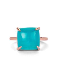 9ct Amazonite Rose Tone Sterling Silver Ring (F)