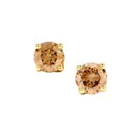 Champagne Argyle Diamond Earrings in 9K Gold 0.48ct