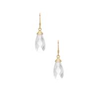 Prasiolite Earrings in Gold Tone Sterling Silver 13.55cts