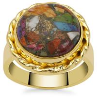 Copper Mojave Turquoise Ring in Gold Plated Sterling Silver 7cts