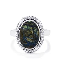 Cyber Web Chrysocolla Ring in Sterling Silver 5.27cts
