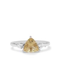 Champagne Serenite Ring with White Zircon in Sterling Silver 1.60cts