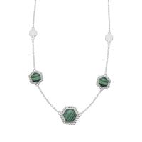 Malachite Necklace in Sterling Silver 16.35cts