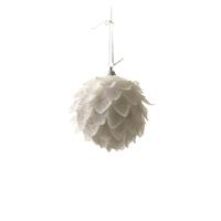 Hanging Feather Look Sparkly Ball Decoration 