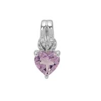 Moroccan Amethyst Pendant with White Zircon in Sterling Silver 1.05cts