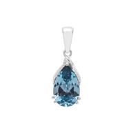 Versailles Topaz Pendant with White Zircon in Sterling Silver 3.79cts