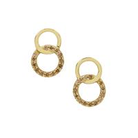 Champagne Argyle Diamonds Earrings in 9K Gold 0.34ct