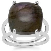 Purple Labradorite Ring in Sterling Silver 12cts