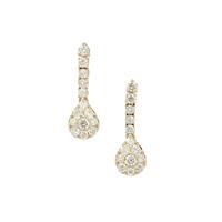 Natural Yellow Diamond Earrings in 9K Gold 1cts