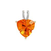Lehrer Infinity Cut Padparadscha Quartz Pendant with White Zircon in 9K Gold 5.20cts