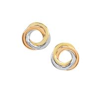 Earrings in 9K Trichrome Gold