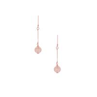 Morganite Earrings in Rose Gold Tone Sterling Silver 7.37cts
