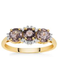 Burmese Purple Spinel Ring with White Zircon in 9K Gold 1.84cts