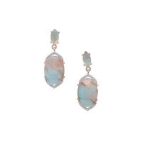 Aquaprase™ Earrings with White Zircon in Rose Gold Plated Sterling Silver 11.95cts