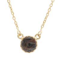 Pietersite Necklace in Gold Plated Sterling Silver 4cts