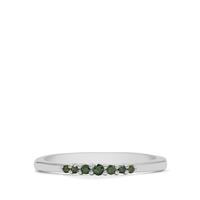 Green Diamond Ring in Sterling Silver 0.12cts