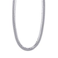 26" Diamond Cut Multi Strand Slider Necklace in Sterling Silver 13.04g