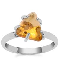 Organic Shape Diamantina Citrine Ring in Sterling Silver 4.50cts