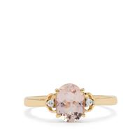 Cherry Blossom™ Morganite Ring with White Zircon in 9K Rose Gold 1.05cts