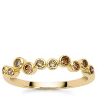 Natural Ombre Diamonds Ring in 9K Gold 0.25ct