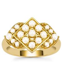 Indonesian Seed Pearls Ring in Gold Plated Sterling Silver